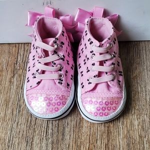 Stepping Stones Pink and Black Baby Shoes 3-6 Months